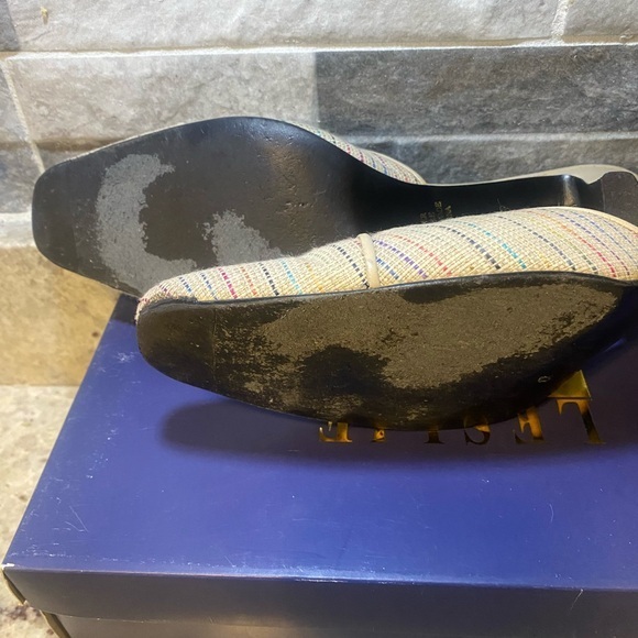 Leslie fay  Women’s Leslie Faye multicolored cloth slides 2 inch heels size‎ 10 - Picture 6 of 6